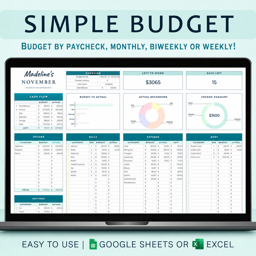 Monthly Budget Tracker — Excel Template
